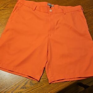 Peter Millar Coral Pink Flat-Front Performance Shorts